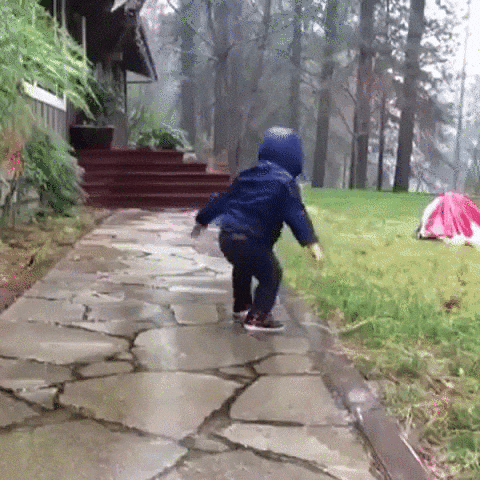 Kids Falling While Walking GIF