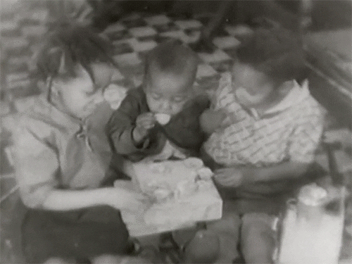 Kids Having Tea Party Vintage GIF