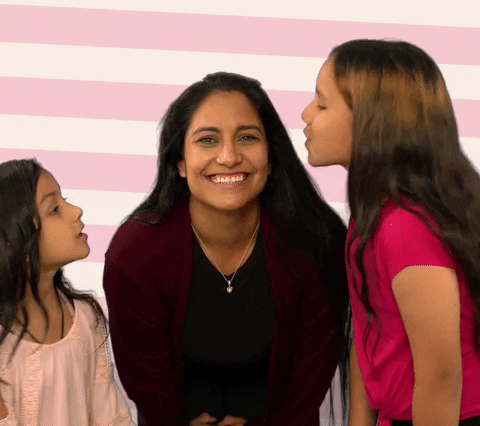 Kids Kissing Their Cool Mom GIF