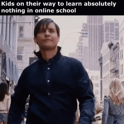 Kids Online School Tobey Maguire Dance GIF