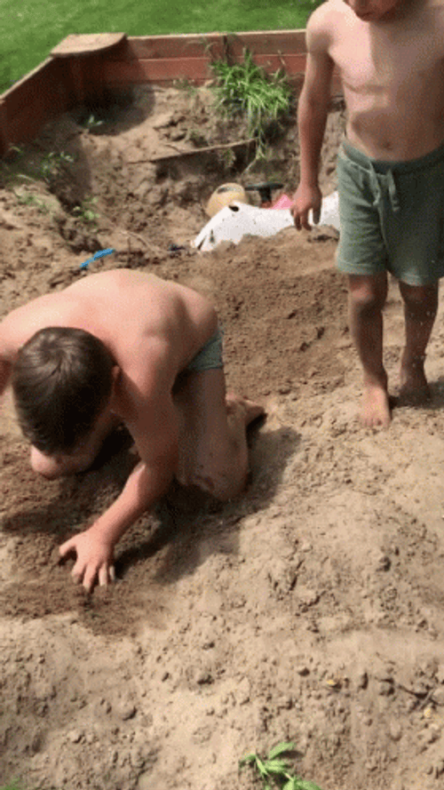 Kids Playing Digging GIF