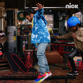 Kids Walking Carefully On Balance Beam GIF