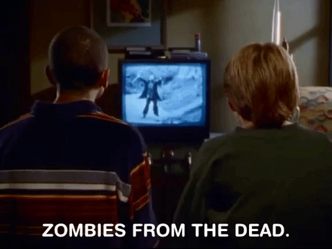 Kids Watching Zombie Back From The Dead GIF