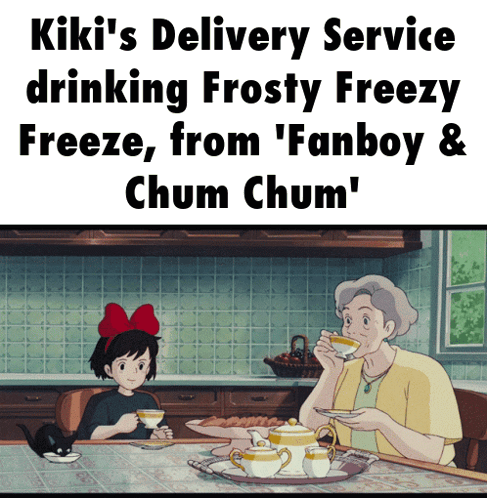 Kiki 'S Delivery Service Drinking Frosty Freezy Freeze From Fanboy & Chum Chum ' GIF