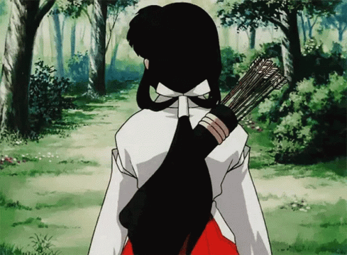 Kikyo From Inuyasha Looking Back GIF