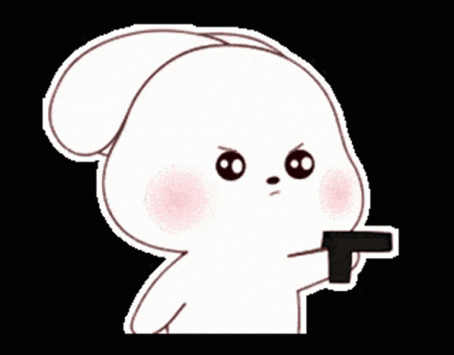 Kill Animated White Rabbit Shooting Gun GIF
