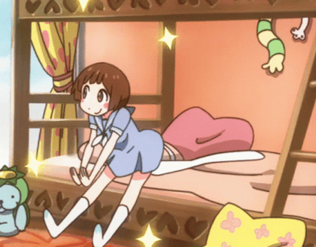 Kill La Kill Mako Getting Up From Bed GIF