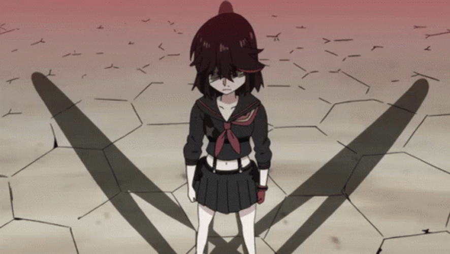 Kill La Kill Ryuko Bursting In Anger GIF