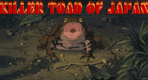 Killer Toad of Japan Frog With Mouth Open