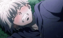 Killua Zoldyck Laying Tired While Blushing GIF