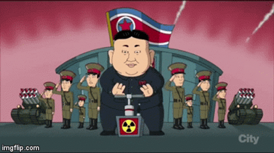 Kim Jong Un Bombing Cartoon GIF