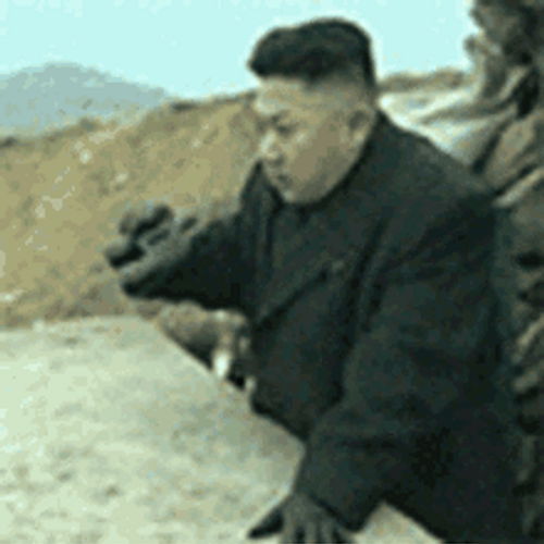 Kim Jong Un Using Binocular Telescope GIF