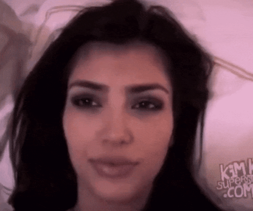 Kim K Fixing Hair GIF