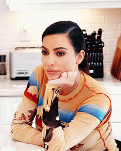 Kim K Serious Face GIF