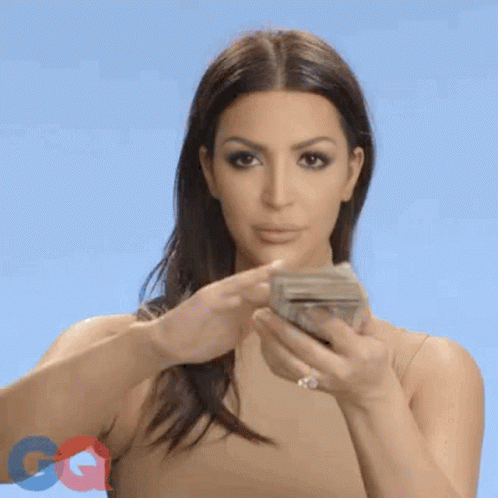 Kim K Throwing Money GIF