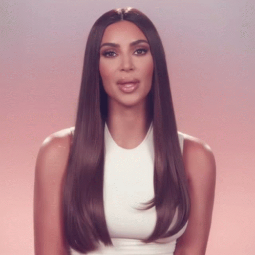 Kim K With Long Straight Hair GIF