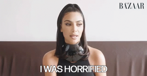 Kim Kardashian Horrified While Seating GIF