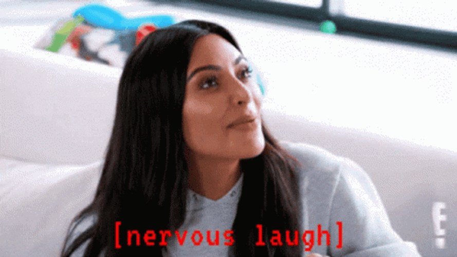 Kim Kardashian Nervous Laugh GIF