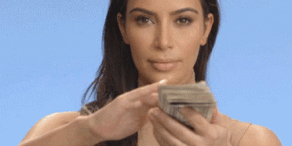 Kim Kardashian Throwing Cash GIF