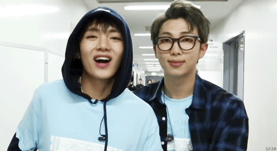 Kim Nam-joon Giving Finger Heart GIF