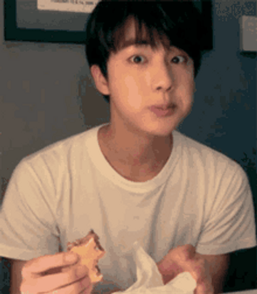 Kim Seok Jin Savoring Food GIF