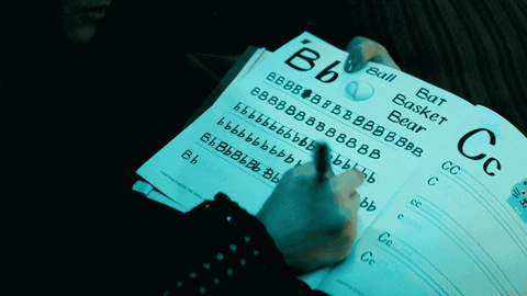 Kimiko Seriously Writing GIF