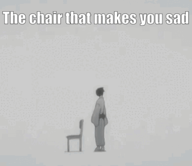 Kimono Man Next to Chair That Makes You Sad