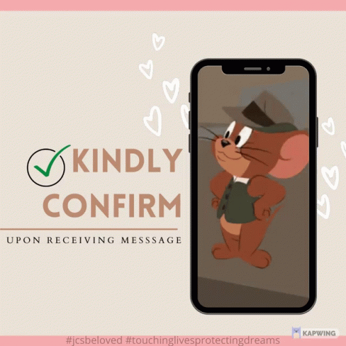 Kindly Confirm Message on Cell Phone