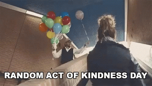 Kindness Man Giving A Balloon To A Woman GIF