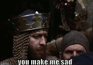 King Arthur Sad Monty Python GIF