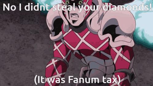 King Crimson from JoJo's Bizarre Adventure Saying No I Didn't Steal Your Diamonds