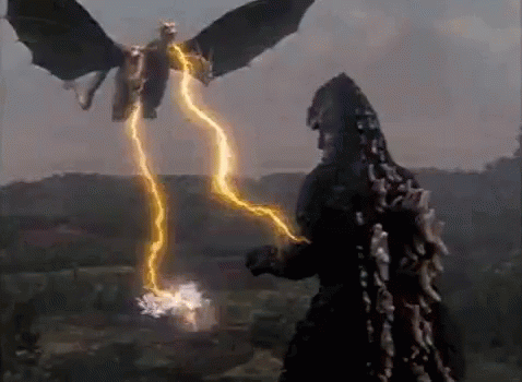 King Ghidorah And Godzilla Fight Scene GIF