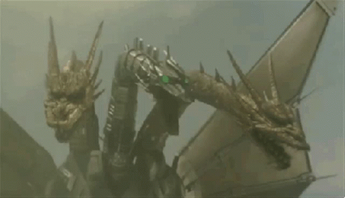 King Ghidorah With His Gravity Beams Attack GIF