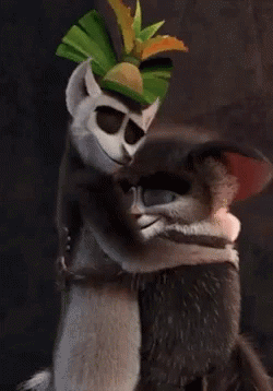 King Julien And Mort Hugging Tightly GIF
