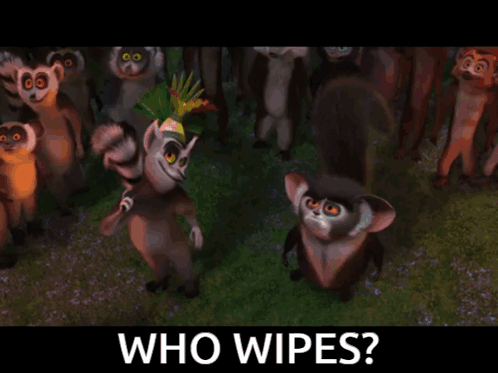 King Julien Asks Who Wipes GIF