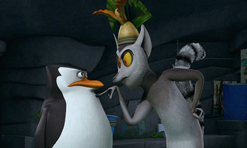 King Julien Mad At Penguin GIF