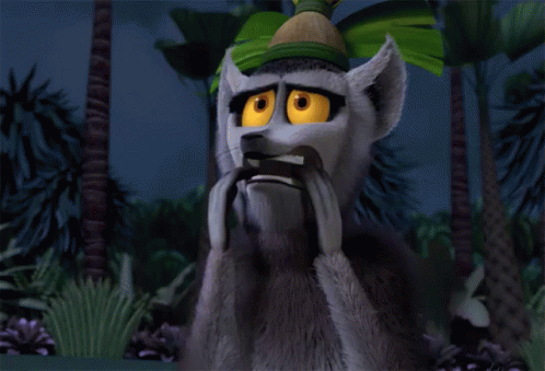 King Julien Scared And Alone GIF