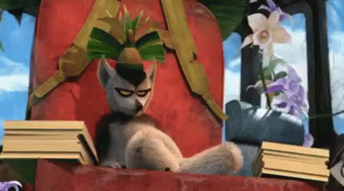 King Julien Sitting On His Throne GIF