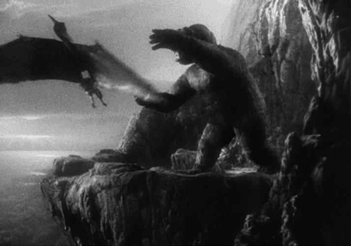 King Kong Fighting With Giant Bird Stop Motion Animation GIF