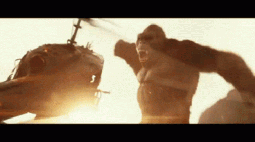 King Kong Helicopter Crash And Burn GIF