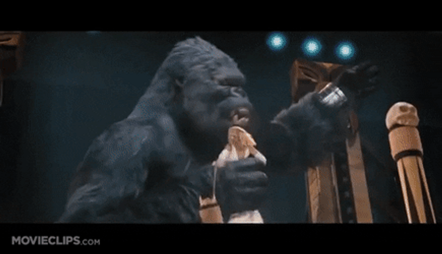 King Kong Tied Up On Stage Running Amuck GIF