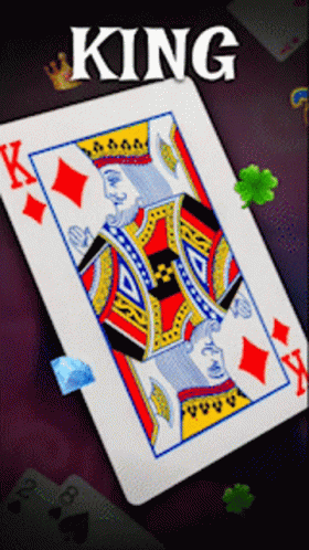 King of Diamonds Surrounded by Playing Cards