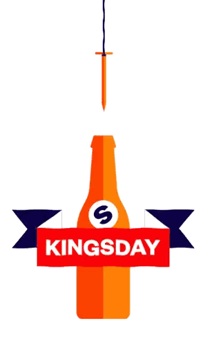 King's Day Sign With Orange Bottle