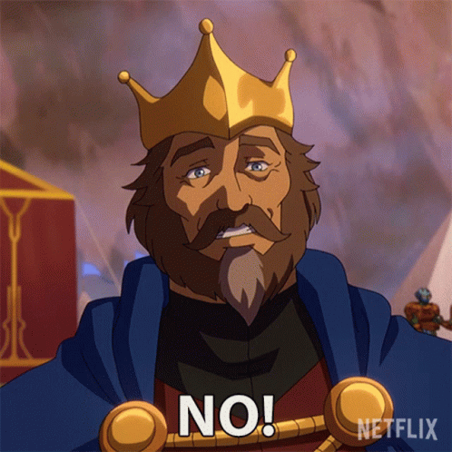 King with Crown Saying No