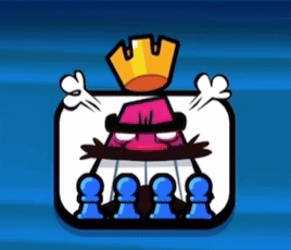 King With Crown Surrounded by Blue Chess Pieces
