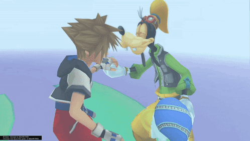Kingdom Hearts Donald Duck Sora And Goofy Jumping GIF