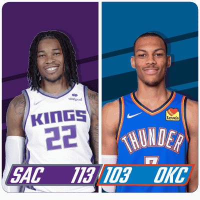 Kings And Thunder Basketball Players GIF