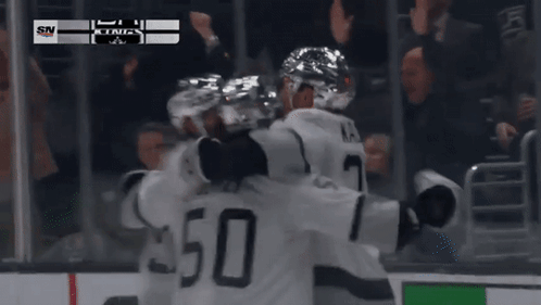 Kings Hockey Players Celebrate Goal