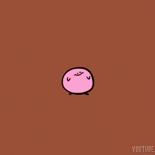 Kirbo Pink Round Creature Jumping GIF