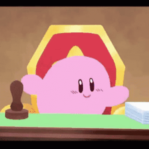 Kirbo Pink Star Warrior Marking Passport GIF